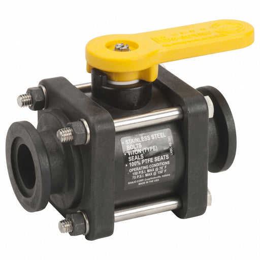 Manual 2-Way Ball Valve Flange Polypro