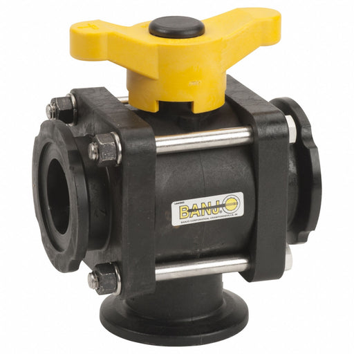 Manual 3-Way Ball Valve 2 Polypro