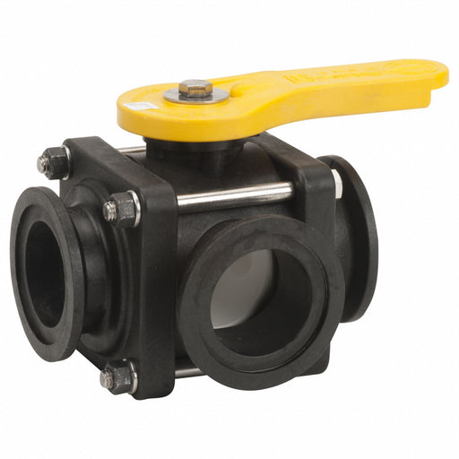 Manual 3-Way Ball Valve 2 Polypro