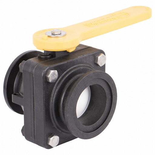 Manual 2-Way Ball Valve Flange Polypro