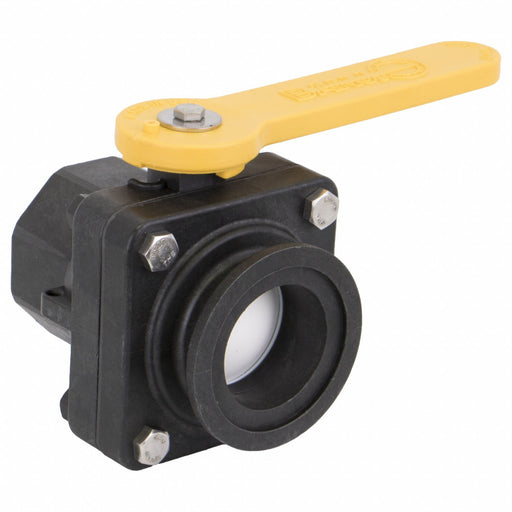 Manual 2-Way Ball Valve Flange Polypro