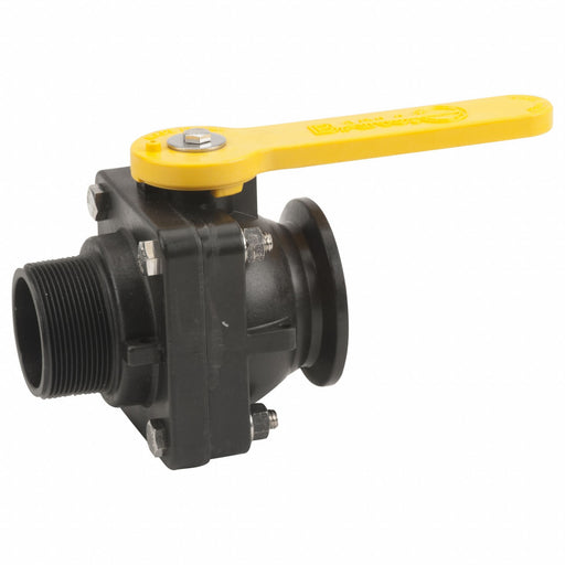 Manual 2-Way Ball Valve Flange Polypro