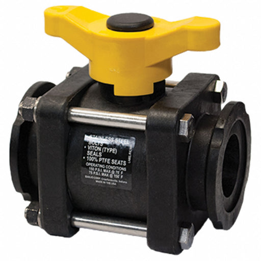 Manual 2-Way Ball Valve Flange Polypro