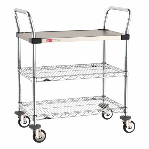 Utility Cart SS/Chrome 32x18x38 3 Shelf