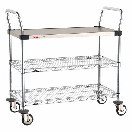 Utility Cart SS/Chrome 38x18x38 3 Shelf