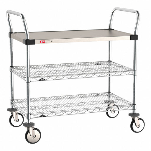 Utility Cart SS/Chrome 38x21x38 3 Shelf