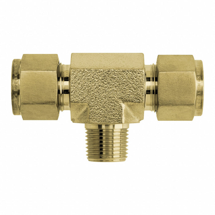 Tee Brass Tube3/8 Tube3/8 MNPT1/4 