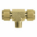 Tee Brass Tube1/4 Tube1/4 MNPT1/8 