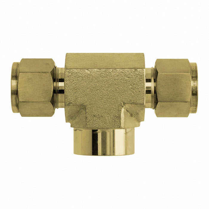 Tee Brass Tube1/8 Tube1/8 FNPT1/8 
