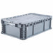 AttachedLidTote 24inL 15inW Gray