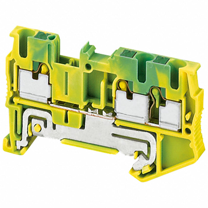 TerminalBlock Green Yellow 600V DINRail