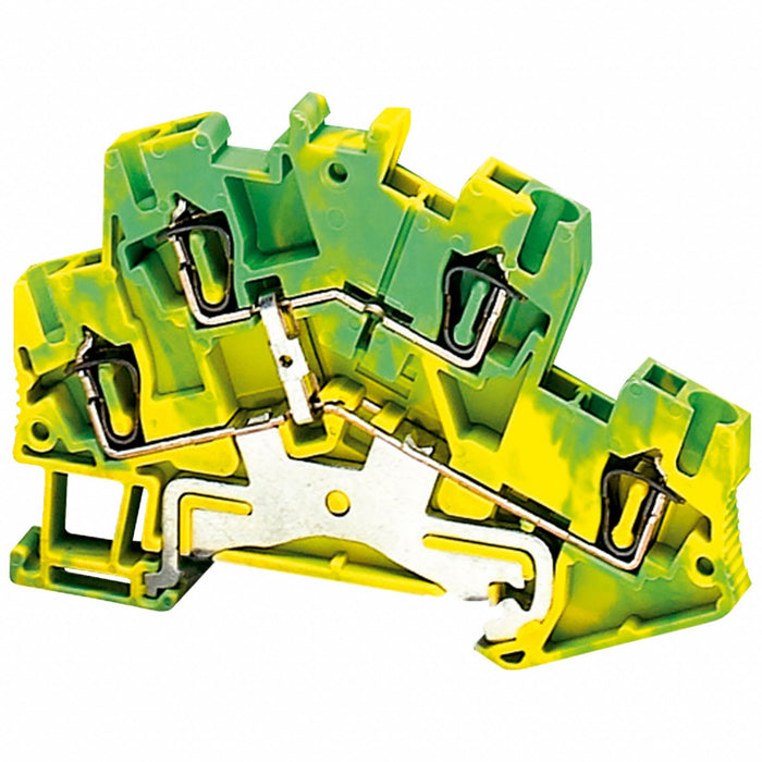 TerminalBlock Green Yellow 600V DINRail