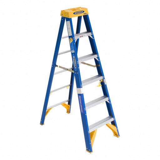 Stepladder Fiberglass 6 ft H 375 lb Cap