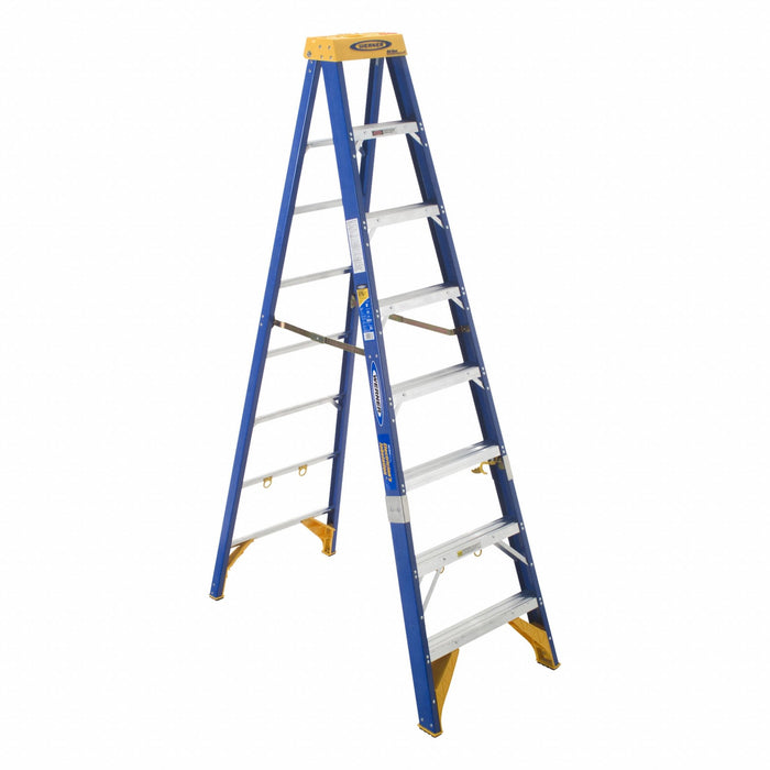 Stepladder Fiberglass 8 ft H 375 lb Cap
