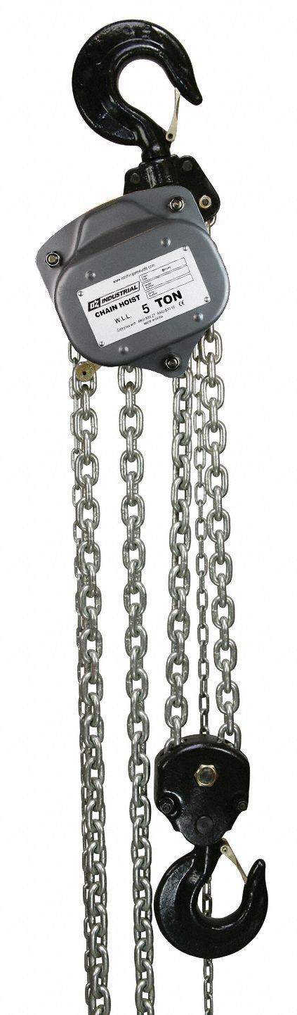 Manual Chain Hoist 10 ft Chain L Gray