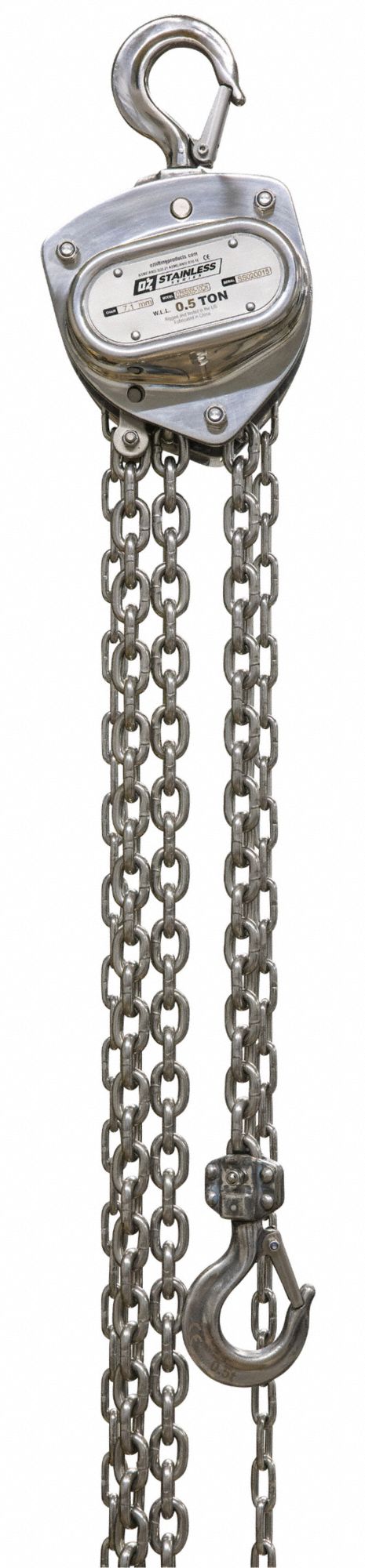 Manual Chain Hoist 40 ft Chain L Silver