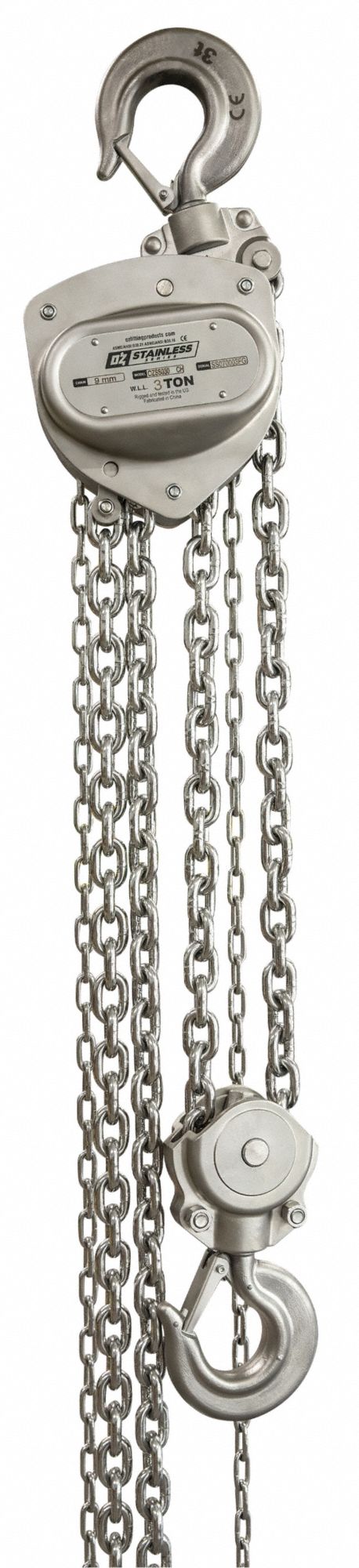 Manual Chain Hoist 40 ft Chain L Silver