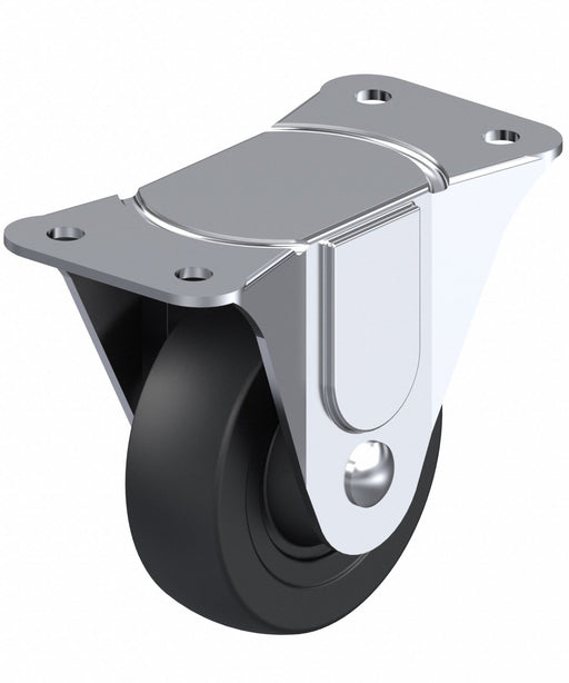 Plate Caster Rigid Rubber 4 15/16 H
