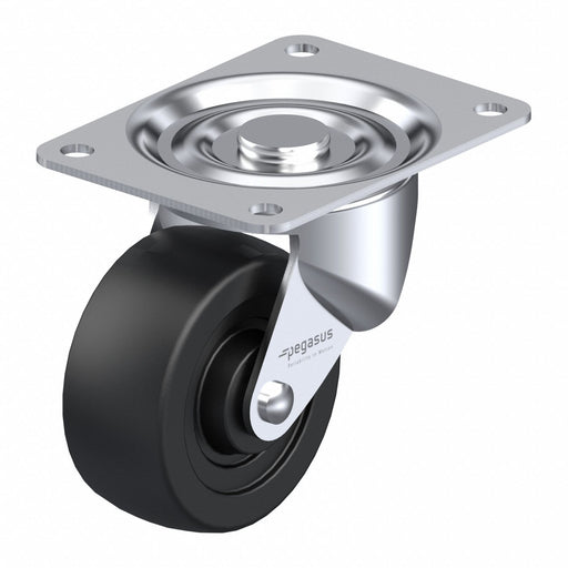 Plate Caster Swivel Rubber 3 1/4 H