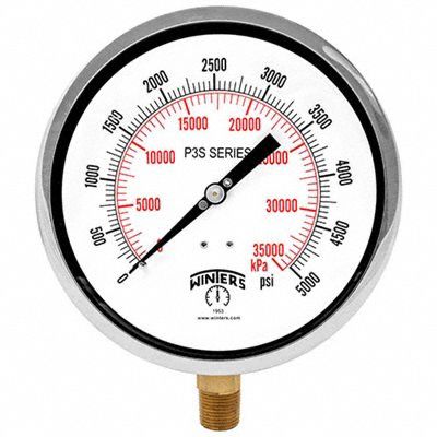 K4526 Compound Gauge 4-1/2 Dial Size Black