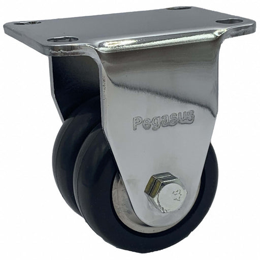 Plate Caster Rigid Rubber 3 13/16 H