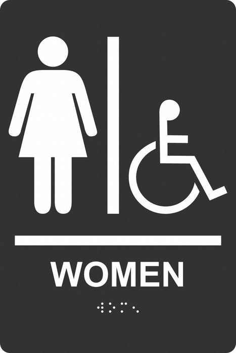 ADA Braile Restroom Sign 9 in x 6 in