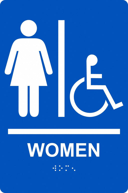 ADA Braile Restroom Sign 9 in x 6 in