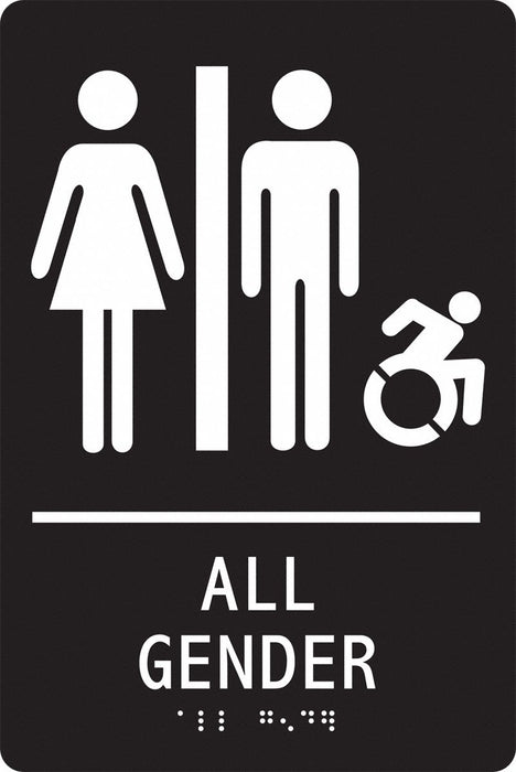 ADA Braile Restroom Sign 9 in x 6 in