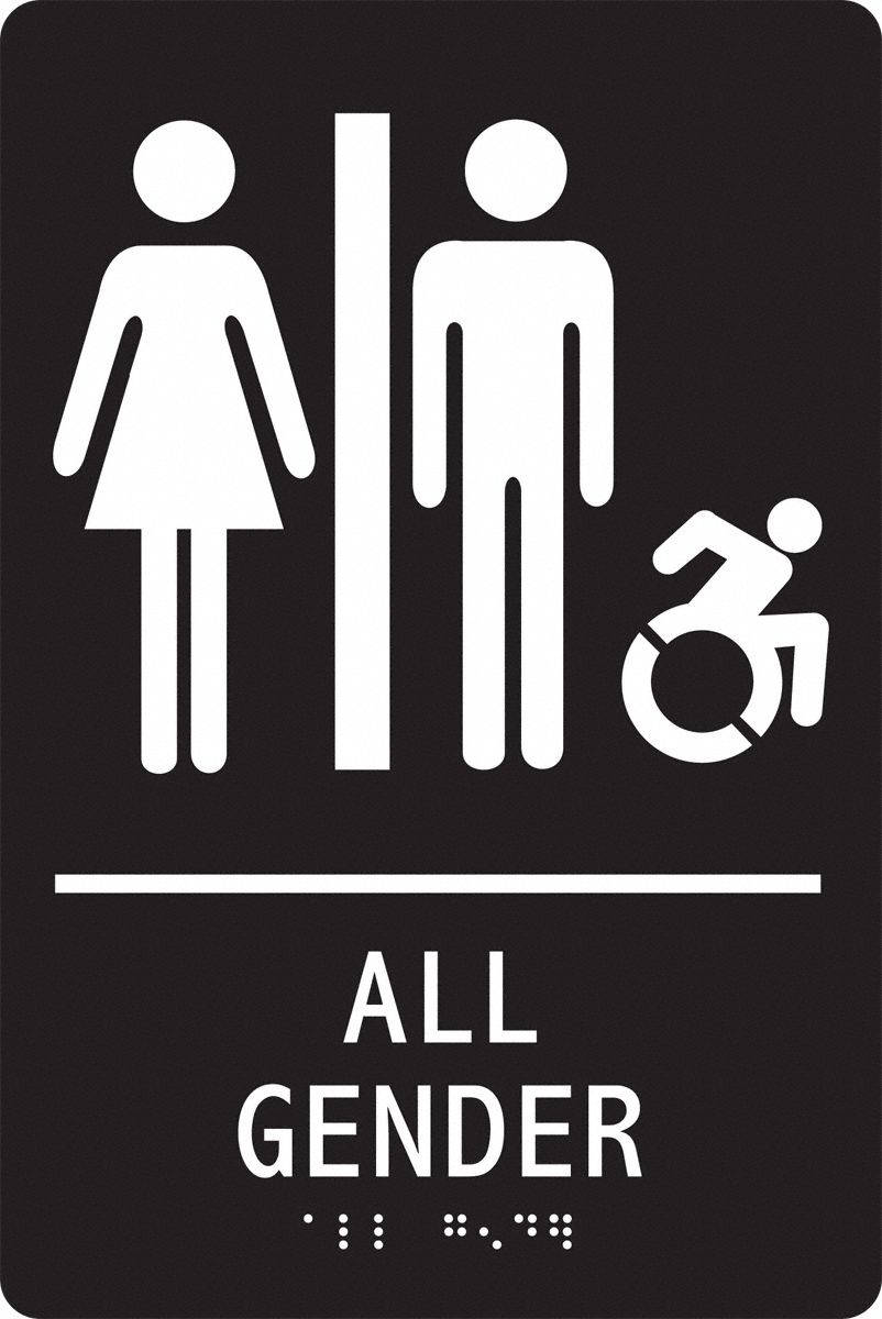 ADA Braile Restroom Sign 9 in x 6 in