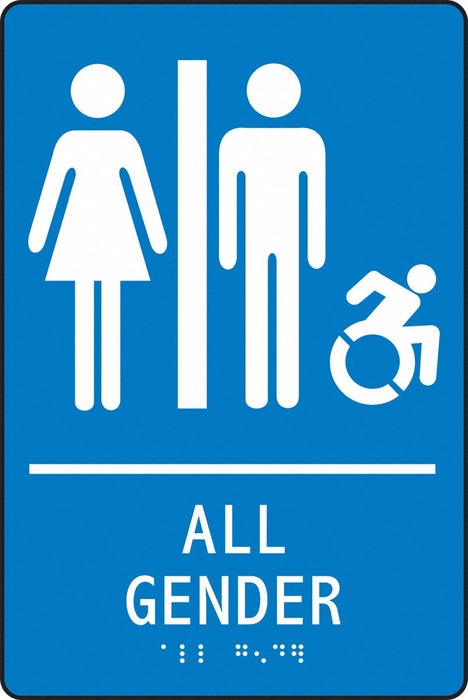 ADA Braile Restroom Sign 9 in x 6 in