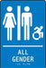 ADA Braile Restroom Sign 9 in x 6 in