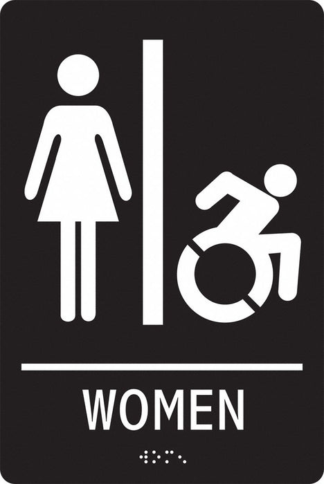ADA Braile Restroom Sign 9 in x 6 in