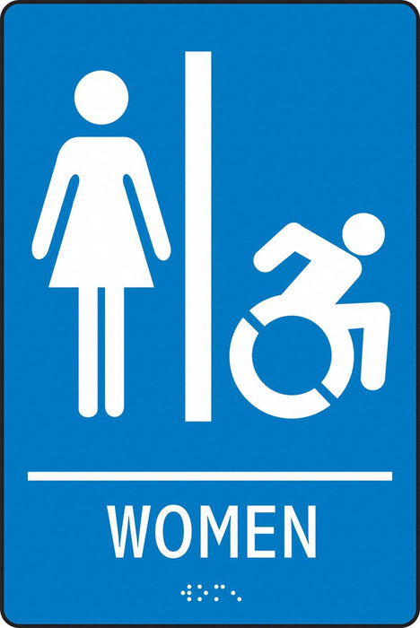 Sign Braille ADA Restroom Accessible