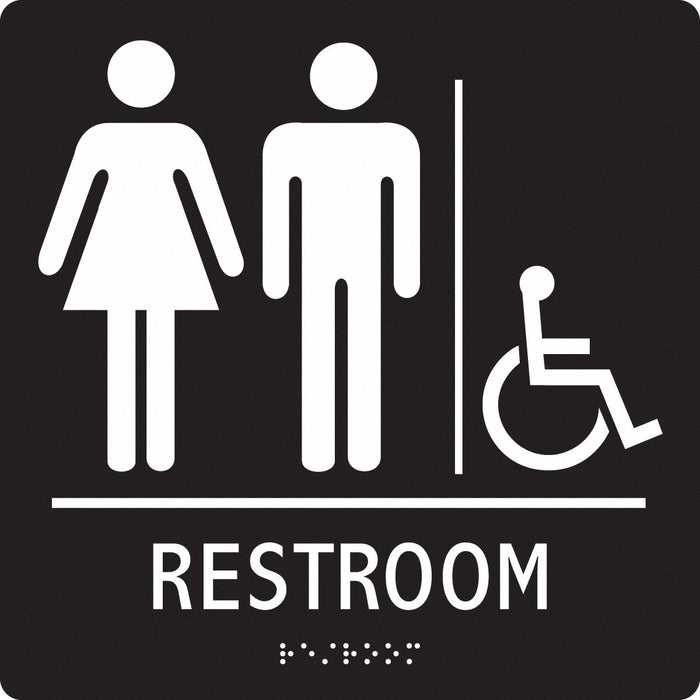 Sign Braille ADA Restroom Accessible