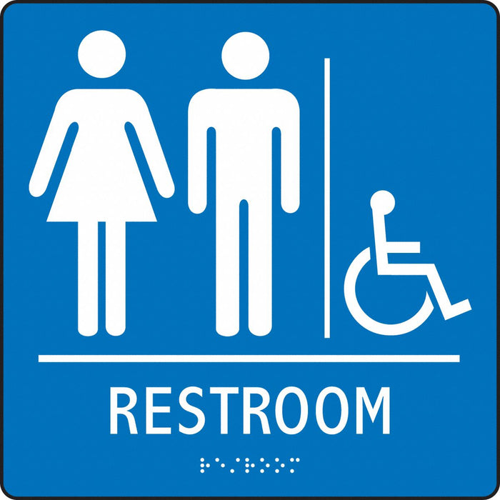 ADA Braile Restroom Sign 8 in x 8 in