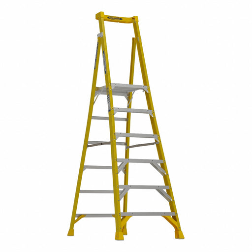 Podium Stepladder 6 ft Fiberglass 375 lb