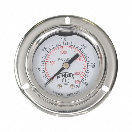K4539 Pressure Gauge 2 Dial Size Silver