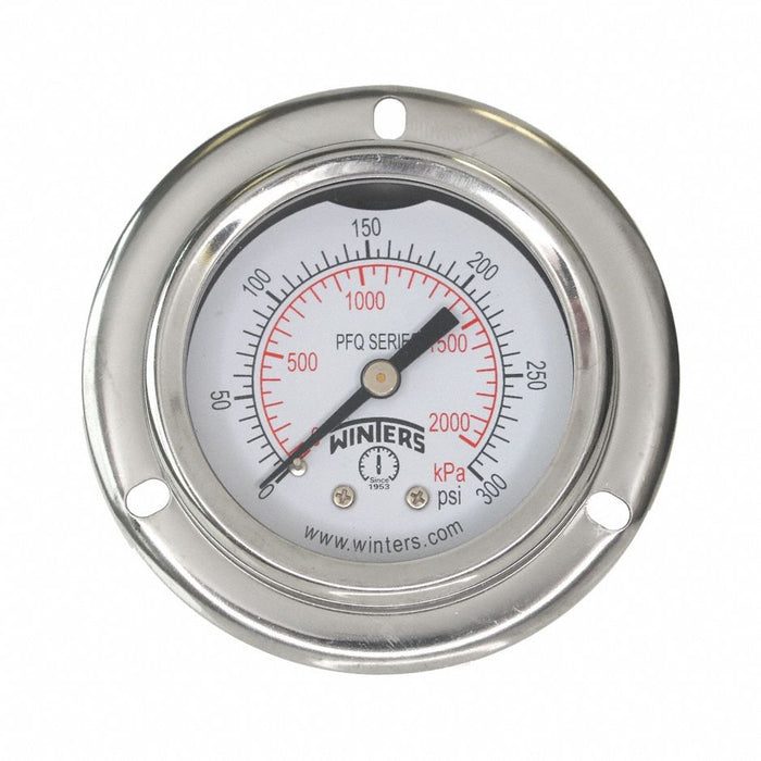 K4539 Pressure Gauge 2 Dial Size Silver