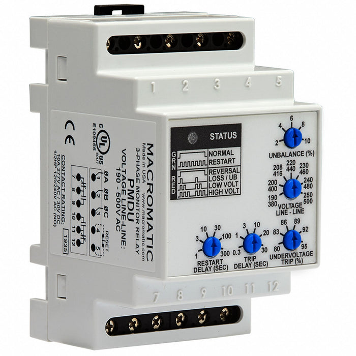 Phase Monitor Relay 12 Pins 190-500VAC