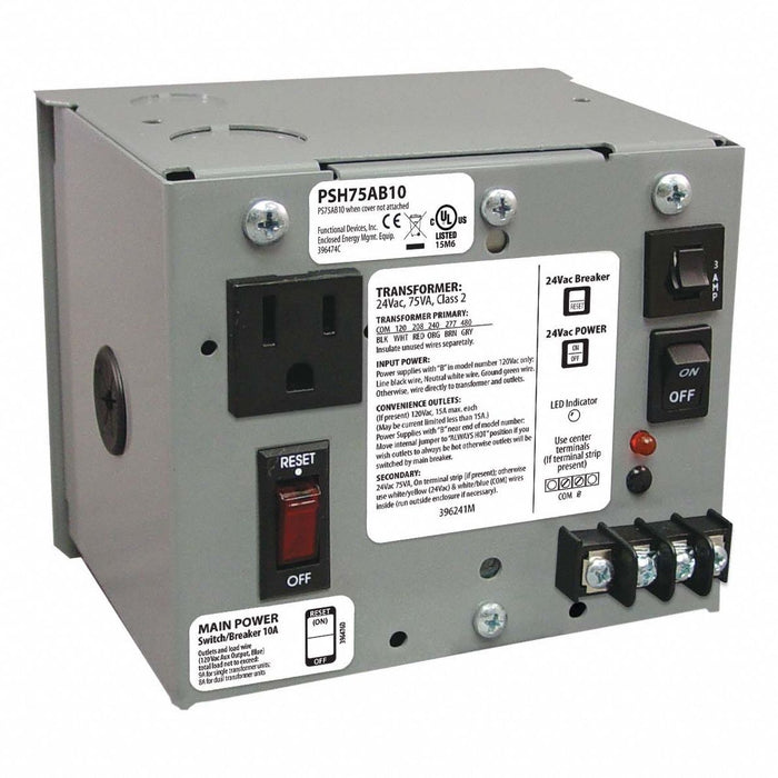 Cls 2 Trnsfrmr 75VA Enclosed Wall