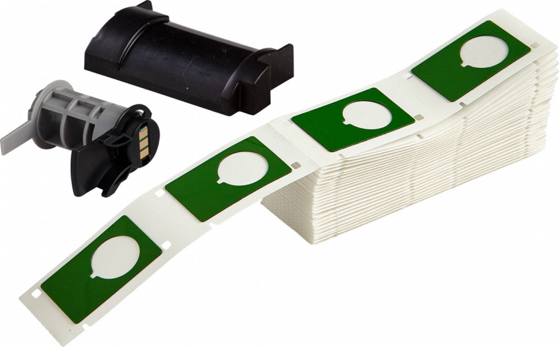 Pre-Cut Label Stock Roll Green Gloss