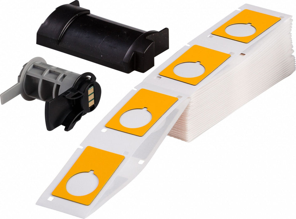 Pre-Cut Label Stock Roll Yellow Gloss