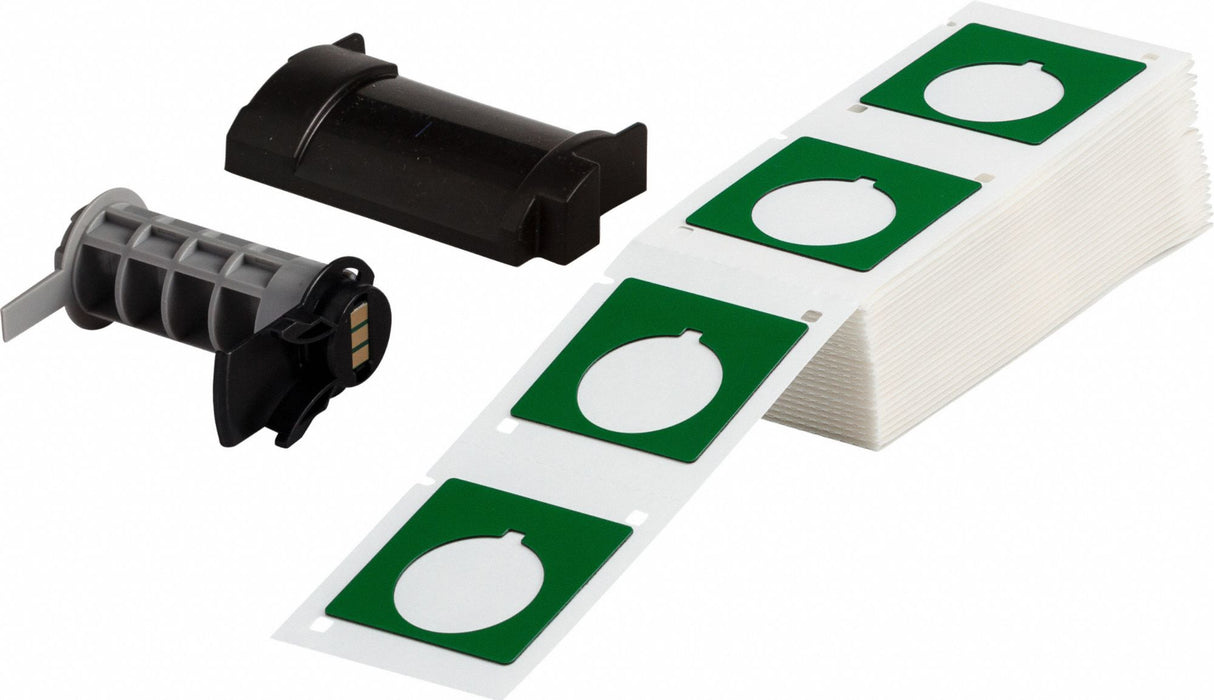 Pre-Cut Label Stock Roll Green Gloss