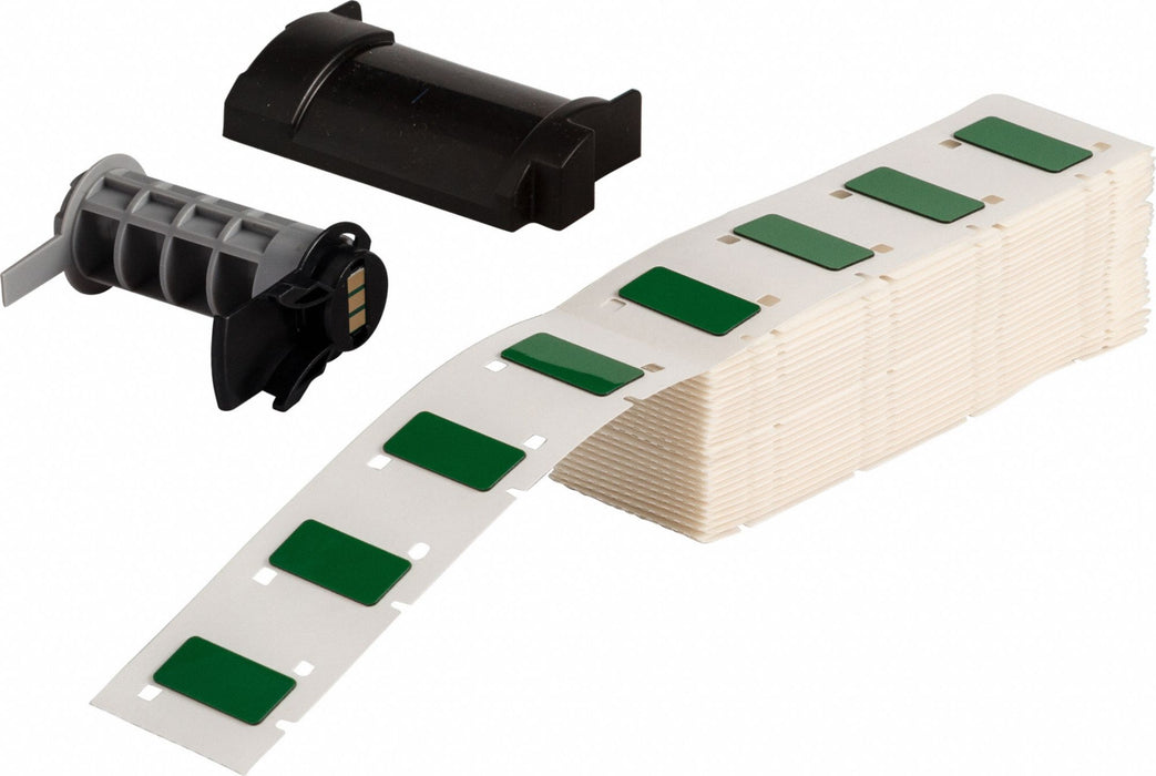 Pre-Cut Label Stock Roll Green Gloss
