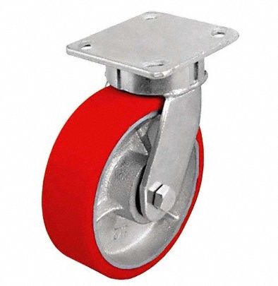 Plate Caster Swivel Polyurethane 7 1/2 H