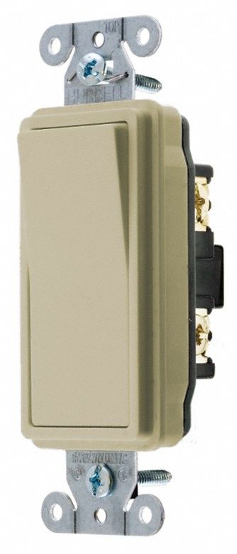 Wall Switch Ivory 20A Back Side SnglPole