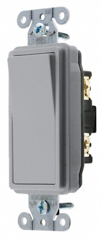 Wall Switch Gray 15A Back Side SnglPole