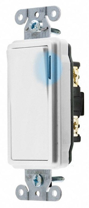 IllumWllSwtch Wht 20A Back Side SnglPole