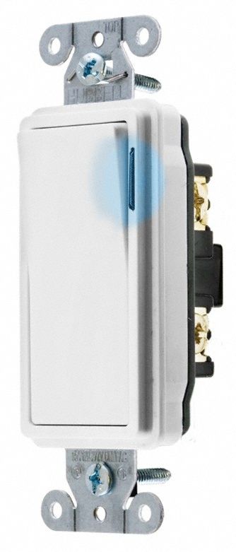 IllumWllSwtch Wht 20A Back Side SnglPole