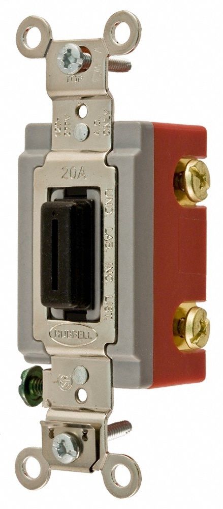 Wall Switch Blk 20A Back Side SnglPole